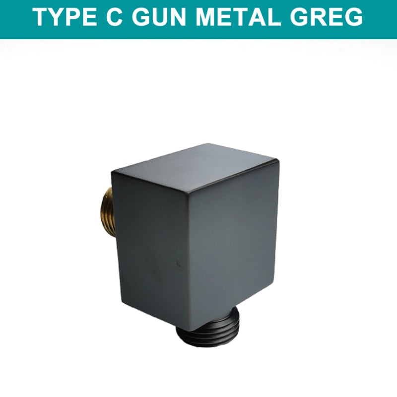 Black-Brushed Gold-Chrome-Grey Gun Square-Round Wall Union Angle Water Supply Valve