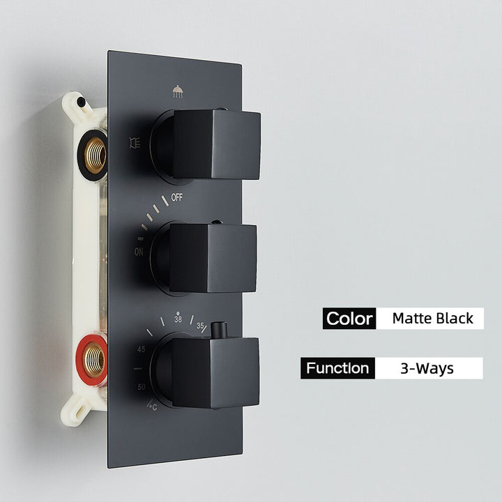 Thermostatic 3 way function with  trim and valve set