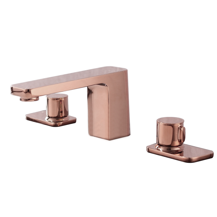 Porto-Rose Gold Polished-Gold-Black Matte  8" wide spread bathroom faucet