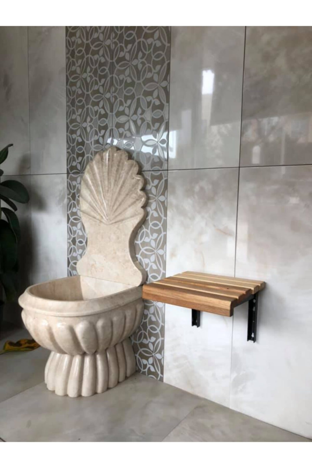 Wooden shower bench seat