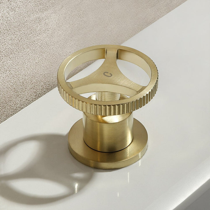 New 2025 design Bergen-Brushed gold Industrial 8" Inch widespread bathroom faucet (Copy)