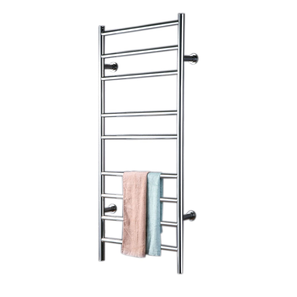 Chrome round electrical towel warmer rail 39"x18"