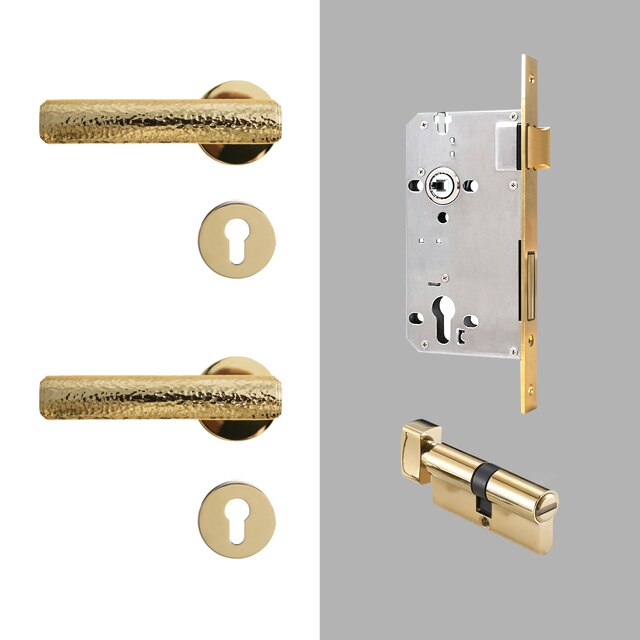 Nordic Gold Polished Round Interior door lock set