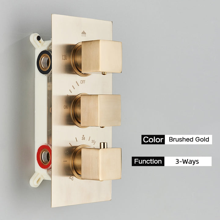 Thermostatic 3 way function with  trim and valve set