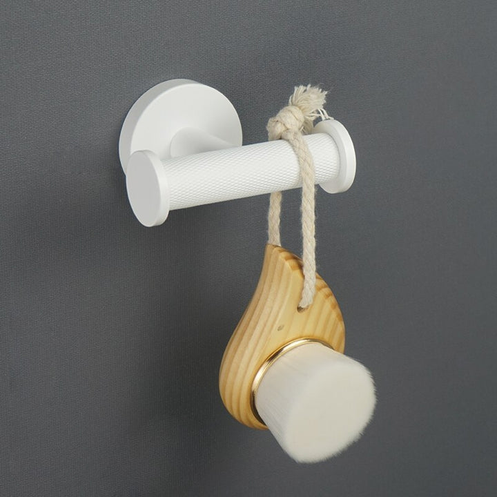 White matted bathroom accessories