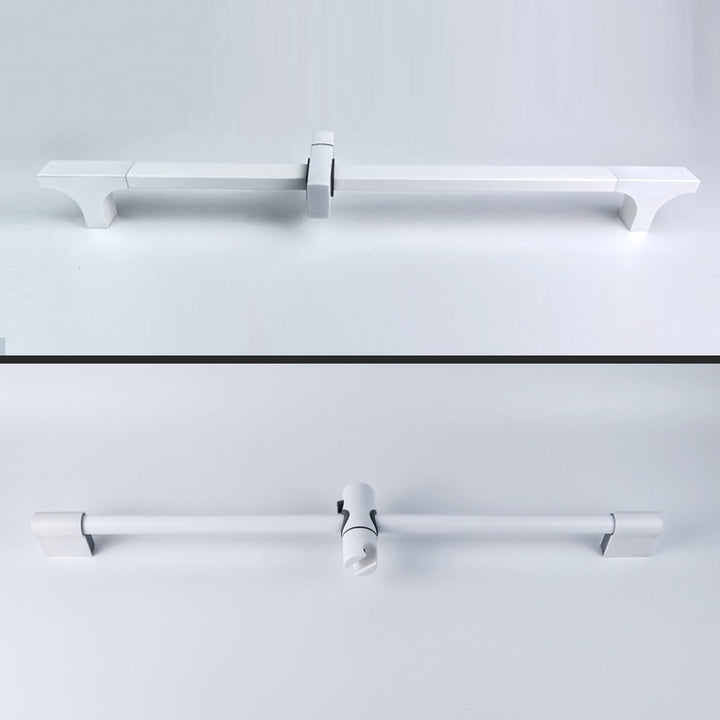 White matte square slide shower bar and spray set