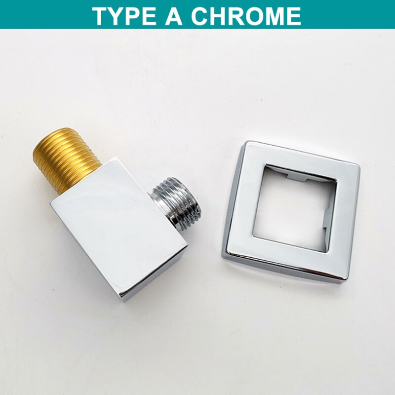 Black-Brushed Gold-Chrome-Grey Gun Square-Round Wall Union Angle Water Supply Valve