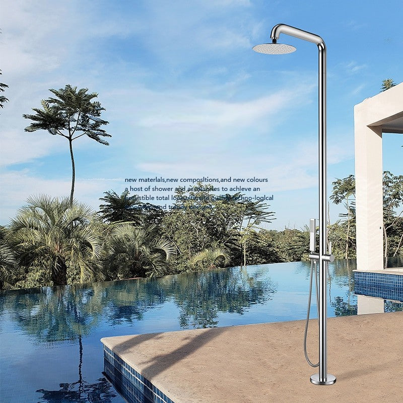 Chrome outdoor Floorstanding Beach Poolside Shower