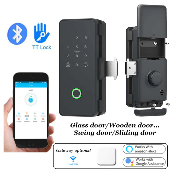 Intelligent Bluetooth Biometric Fingerprint Glass Door Lock