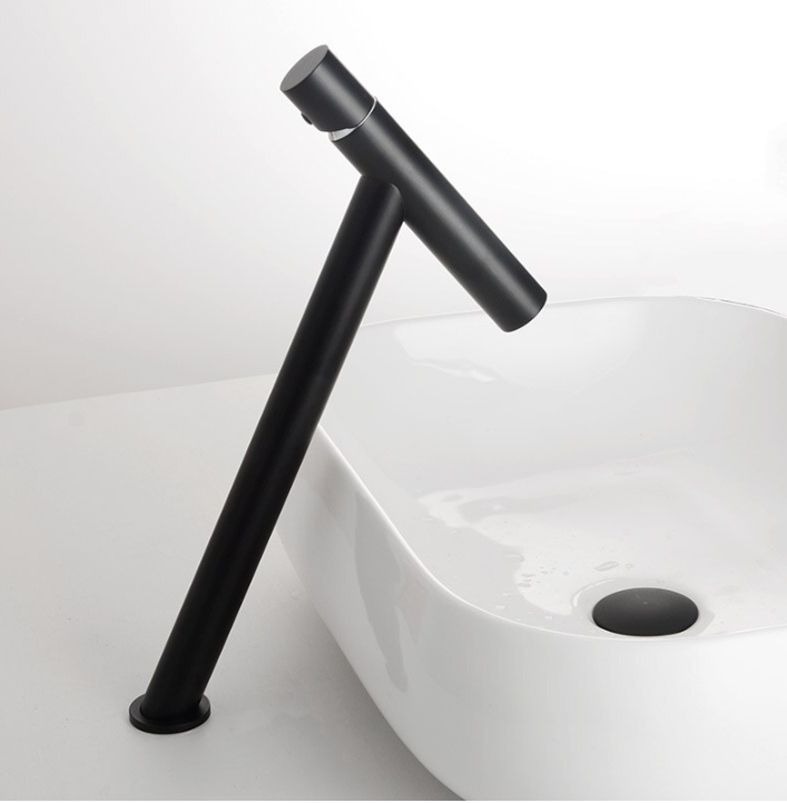 Rose Gold -Black Tall Vessel Faucet