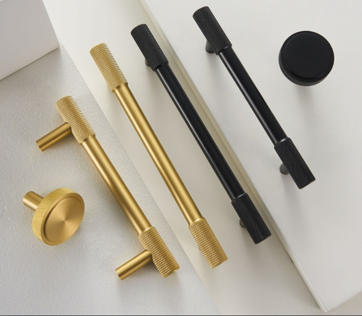 Nordic Brushed gold-Black matte cabinet door handles