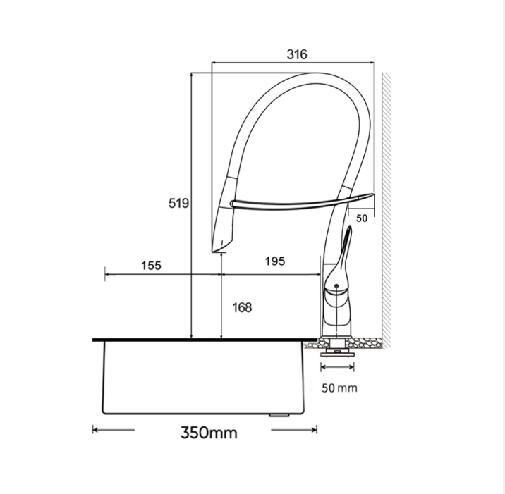 Nordic design touchless kitchen faucet