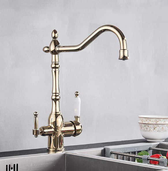 Gold Victorian 2 way reverse osmosis and kitchen faucet