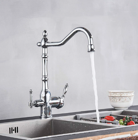 Gold Victorian 2 way reverse osmosis and kitchen faucet