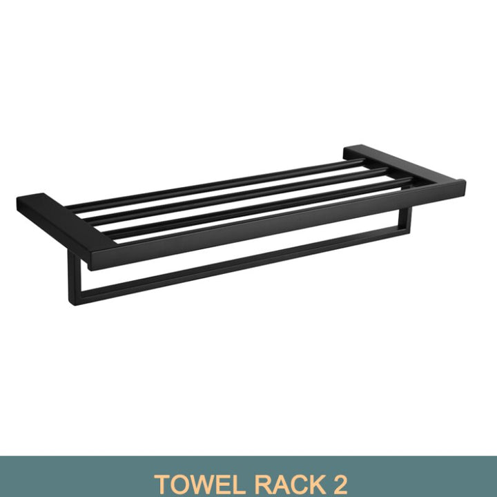 Black square bathroom accessories