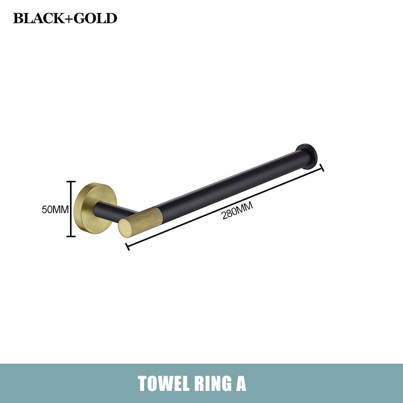 CARA-Black with brushed gold two tone bathroom accessories