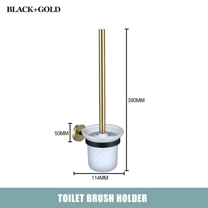 CARA-Black with brushed gold two tone bathroom accessories