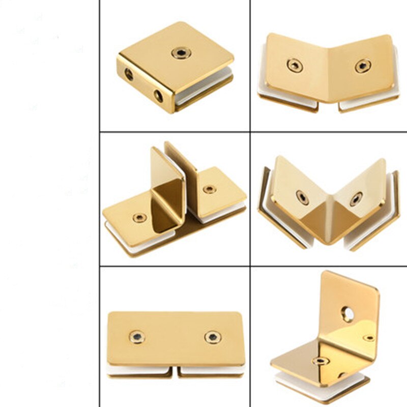 Gold Polished Brass shower glass door clip hardware