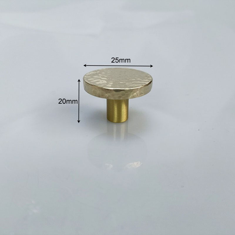 Nordic Gold Polished Round Hammered Cabinet Door Handles and Knobs