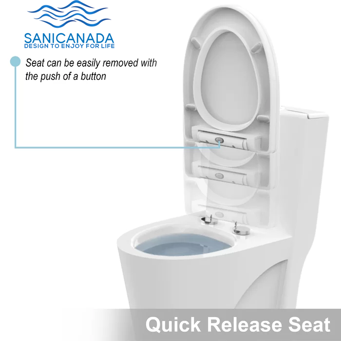 Sani Canada 932 one piece water saver dual flush toilet comfort height