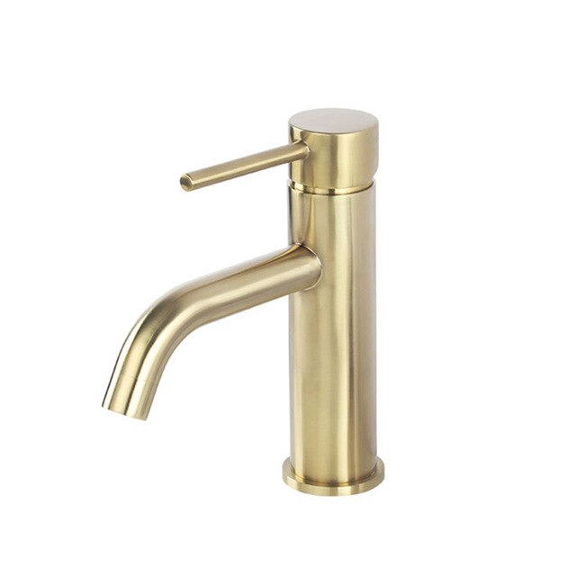 Rose gold polished single hole bathroom faucet