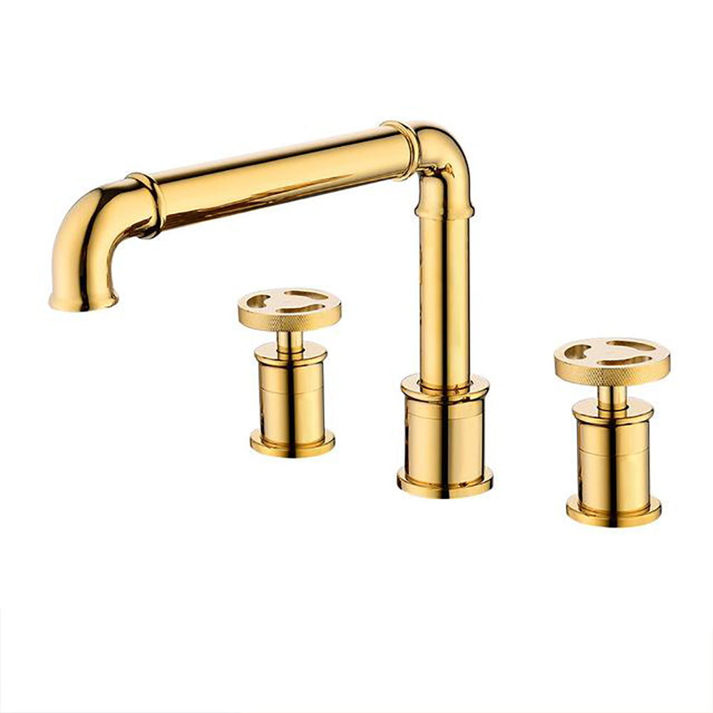 Industrial  8" Inch wide spread Industrial Victorian Bathroom Faucet