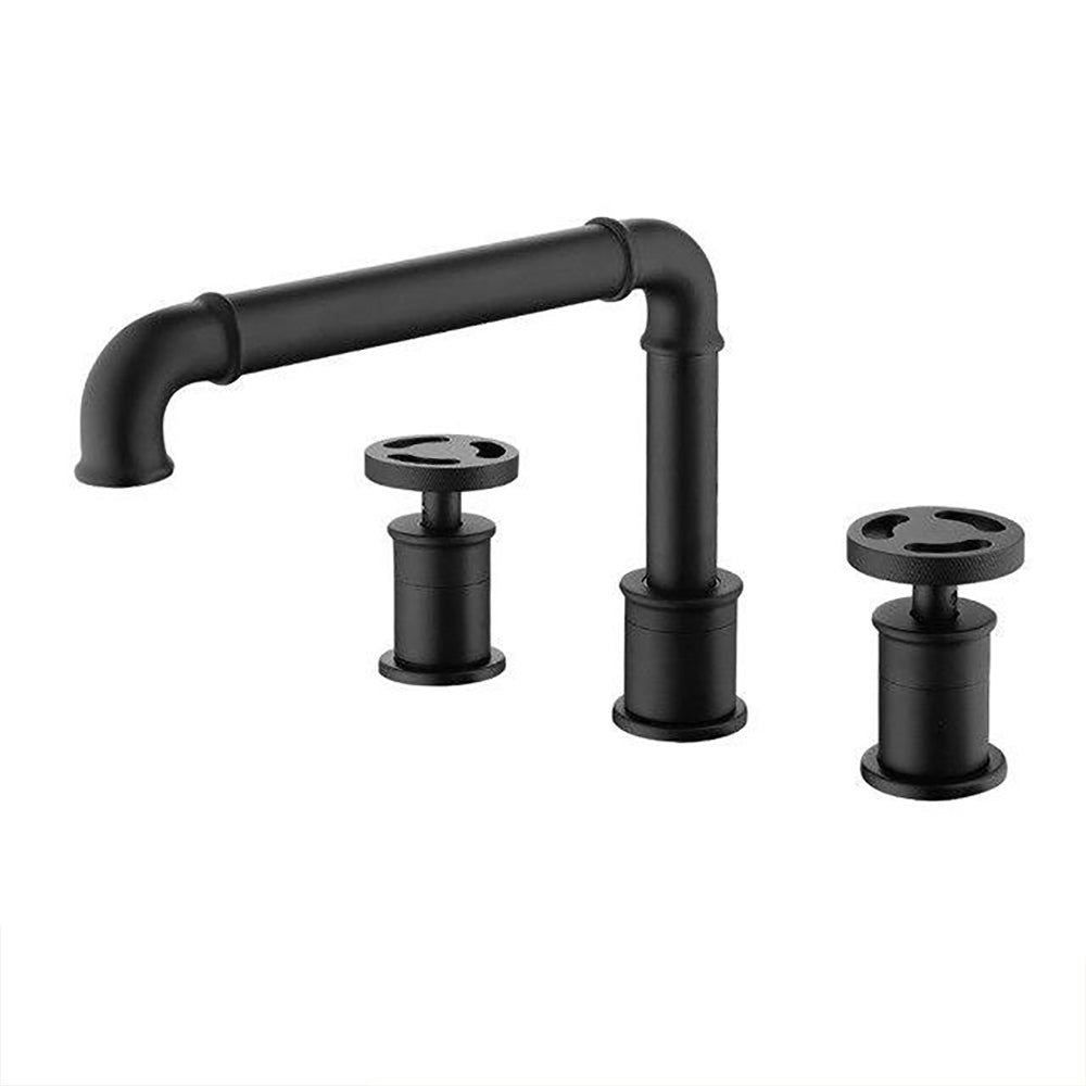 Industrial  8" Inch wide spread Industrial Victorian Bathroom Faucet