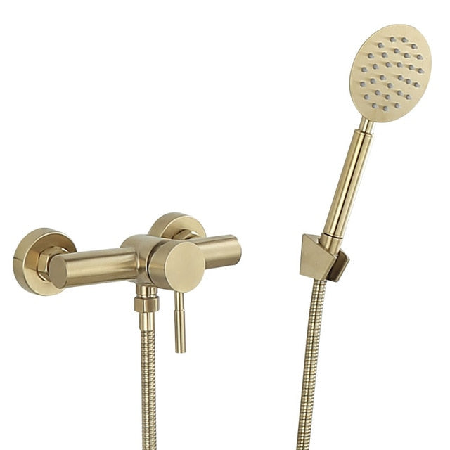 Brushed Gold hand spray Pressure Balance shower set