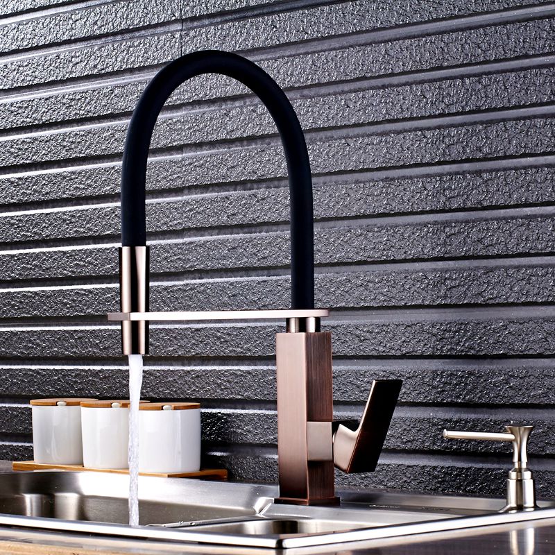 Navajo-Bronze Copper Base with Black Hose Nine Model Kitchen Faucet