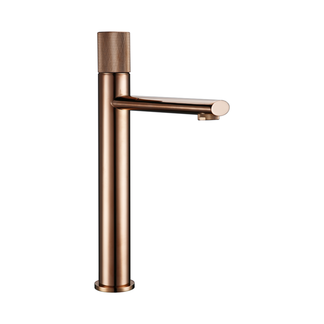 Black-Brushed Rose gold - Two Tone Tall Vessel Basin Lavatory Bathroom Faucet