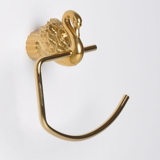 Gold Polished Brass Swan Bathroom Accessories