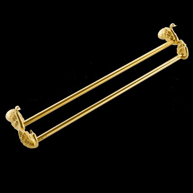 Gold Polished Brass Swan Bathroom Accessories