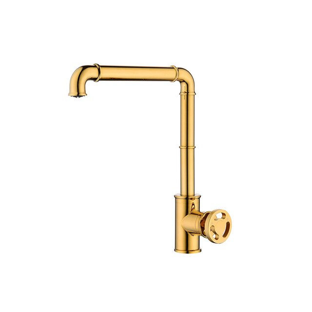 Gold & Black Modern Industrial Tall and Short Bathroom Faucet