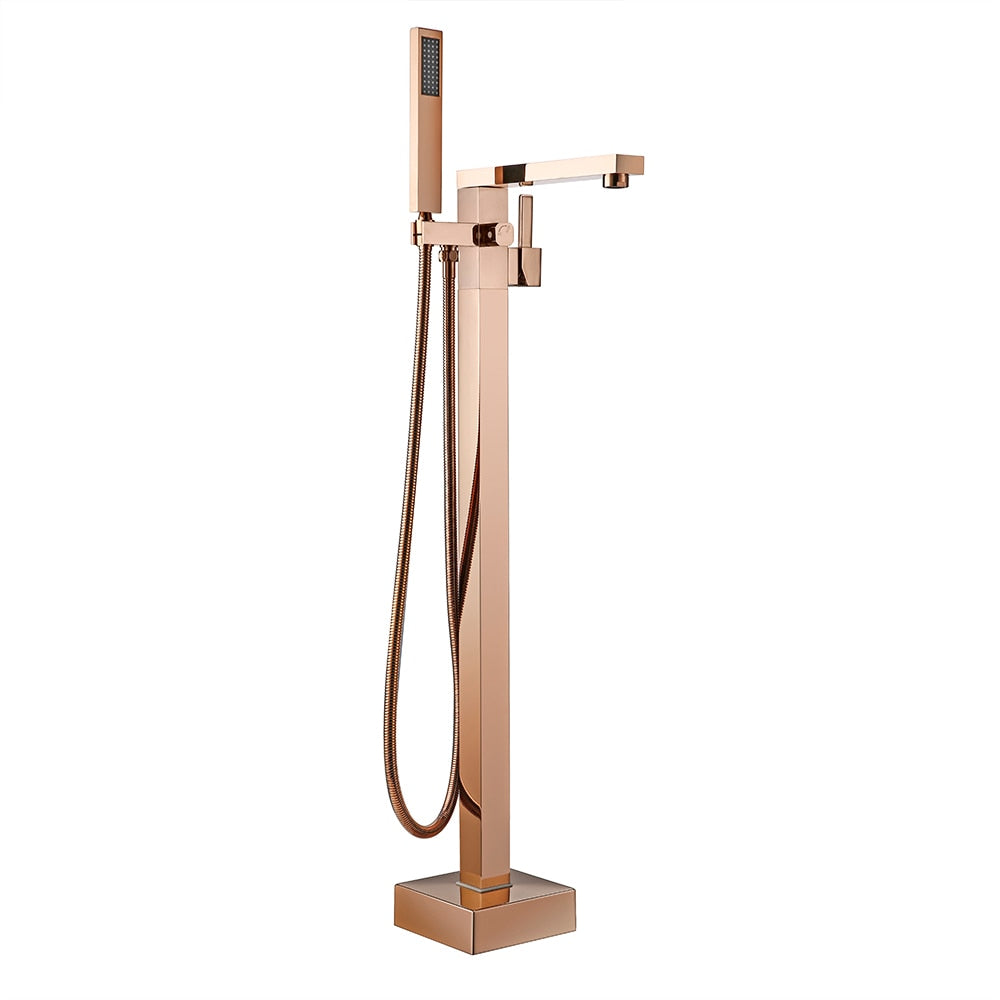 Rose Gold, Matte Black, Brushed Gold, Chrome , Brushed Nickel Freestanding Bathtub Filler