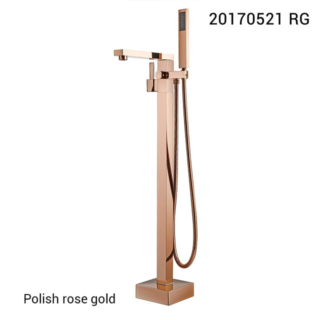 Rose Gold, Matte Black, Brushed Gold, Chrome , Brushed Nickel Freestanding Bathtub Filler