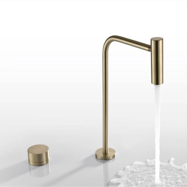 Brushed Gold- Rose Gold-Black Tall Vessel Bathroom Sink Faucet