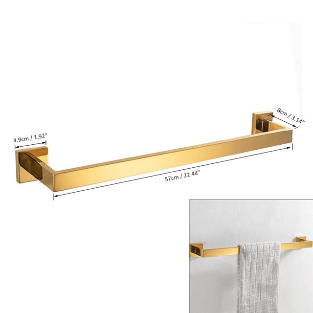 Gold Polished Bathroom Accessories Set