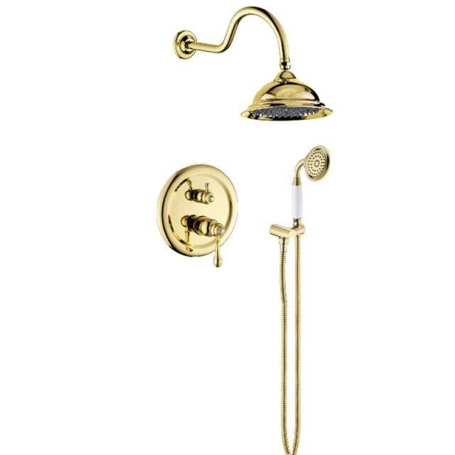 Victoria 2-Rose Gold-Gold polished-Chrome Victorian 2 Way Shower Kit