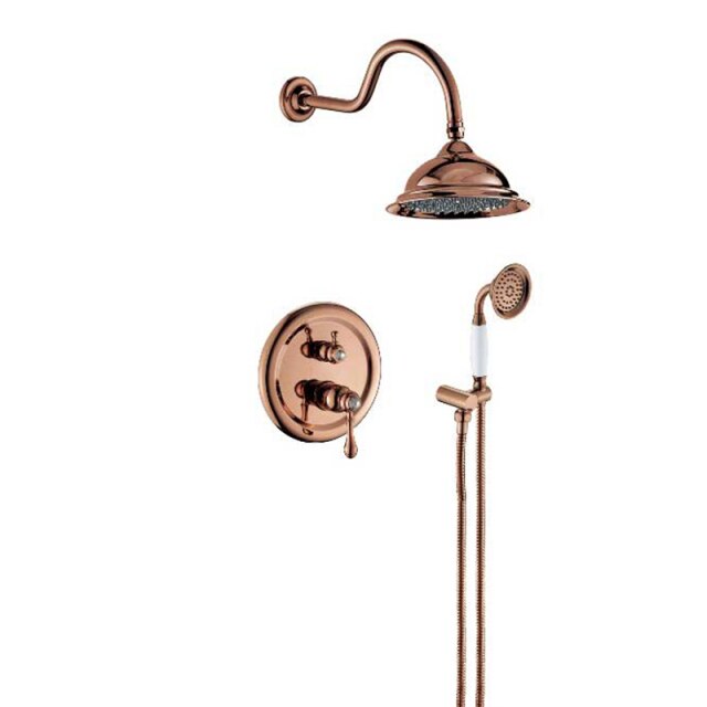 Victoria 2-Rose Gold-Gold polished-Chrome Victorian 2 Way Shower Kit