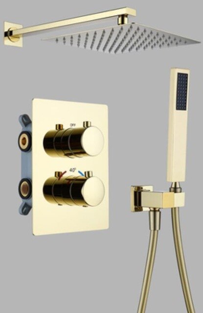 Gold polished - Brushed gold  2 and 3 Way Control Thermostatic Shower Shower Kit