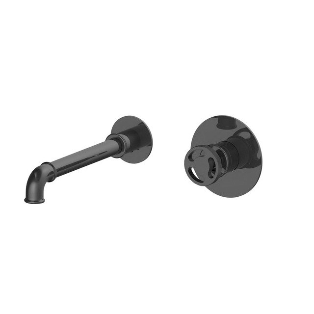 Industrial Victoria Black Wall mounted Single Lever Bathroom Faucet