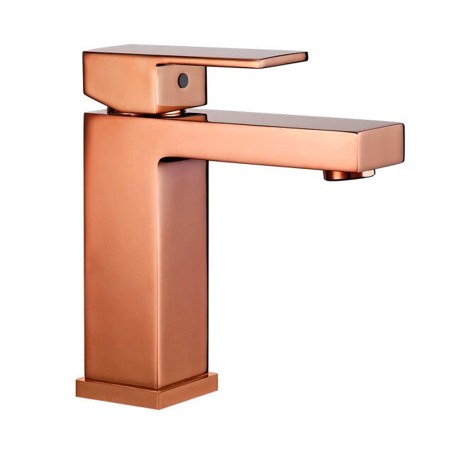 Gold shiny polish single hole faucet