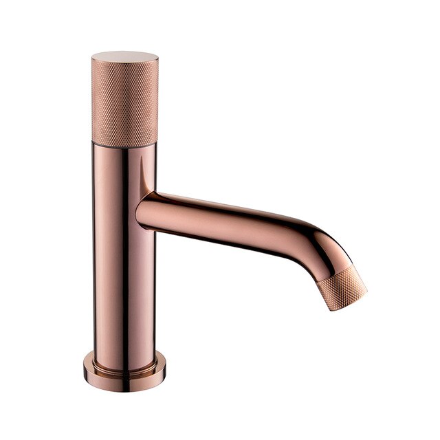 Mayfield-Matte Black and Rose Gold Tall Vessel Sink Faucet