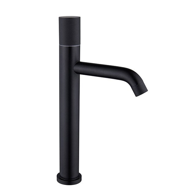 Mayfield-Matte Black and Rose Gold Tall Vessel Sink Faucet