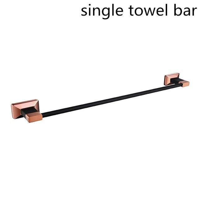 Rose Gold with Black Two Tone Colors Bathroom Accessories