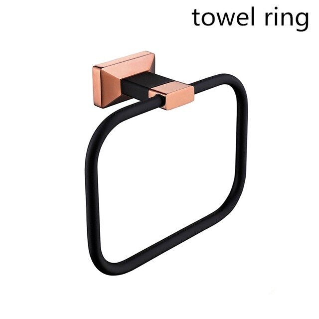 Rose Gold with Black Two Tone Colors Bathroom Accessories