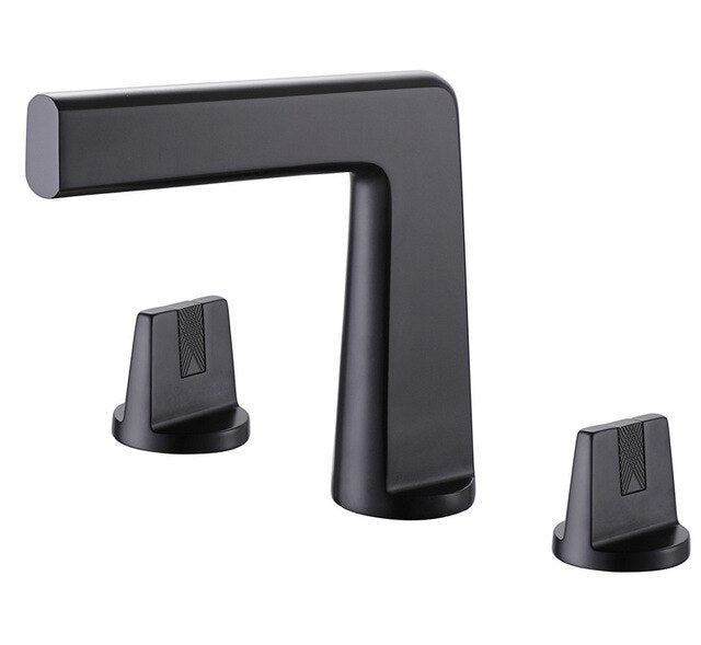 SIG-MK-25-Black with Brushed Gold two Tone 8 Inch Wide spread bathroom faucet