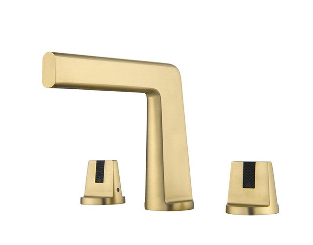 SIG-MK-25-Black with Brushed Gold two Tone 8 Inch Wide spread bathroom faucet