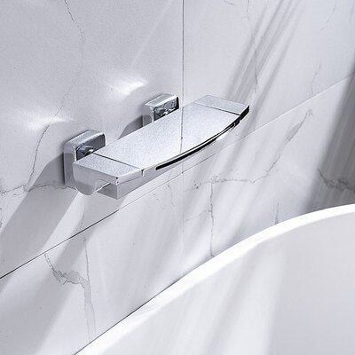 Rose Gold-Gold-Black-White-Chrome Wall Mounted Waterfall and Option Hand held Sprayer Bathtub Filler Set