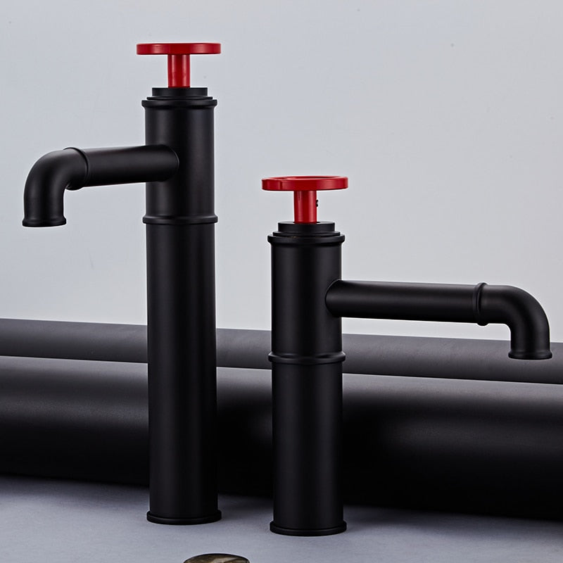 Industrial Victoria Single Hole Tall and Short Bathroom Faucet